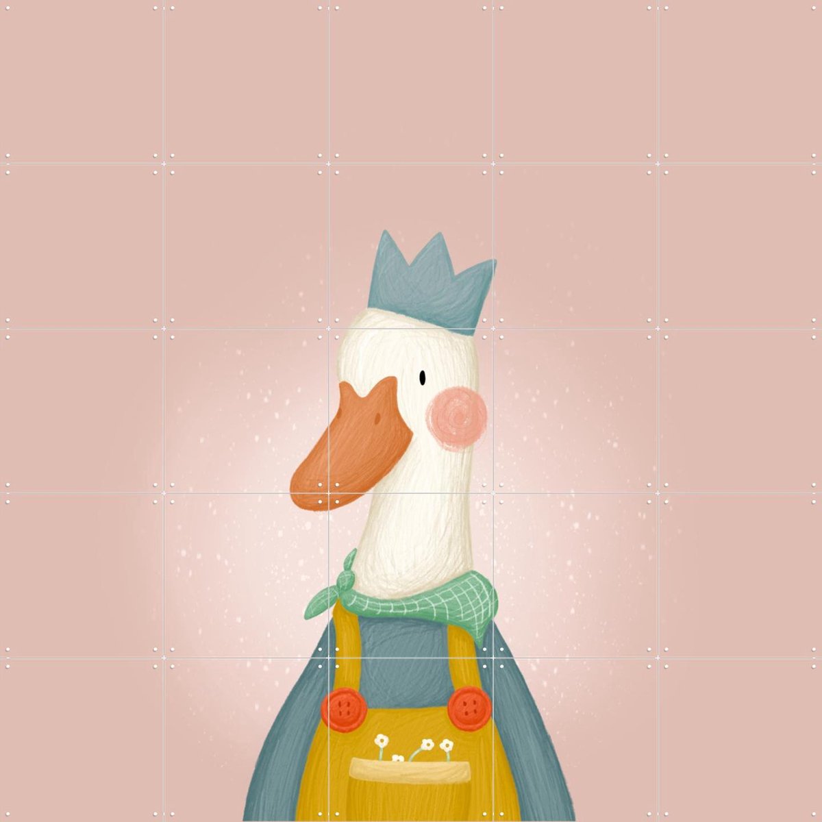 IXXI Duck, Studio Phie - 100 x 100 cm - Gratis ophangtool - Grote wanddecoratie en posters - Illustraties, Speels, Fantasierijk, Cartoonesk