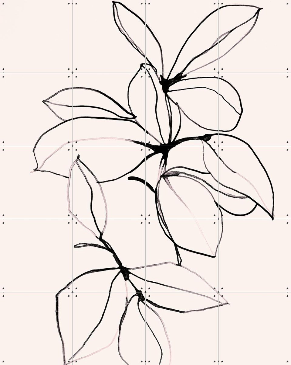 IXXI Foliage, Leigh Viner - 80 x 100 cm - Gratis ophangtool - Grote wanddecoratie en posters - Minimalisme, Line art, Abstract, Illustraties
