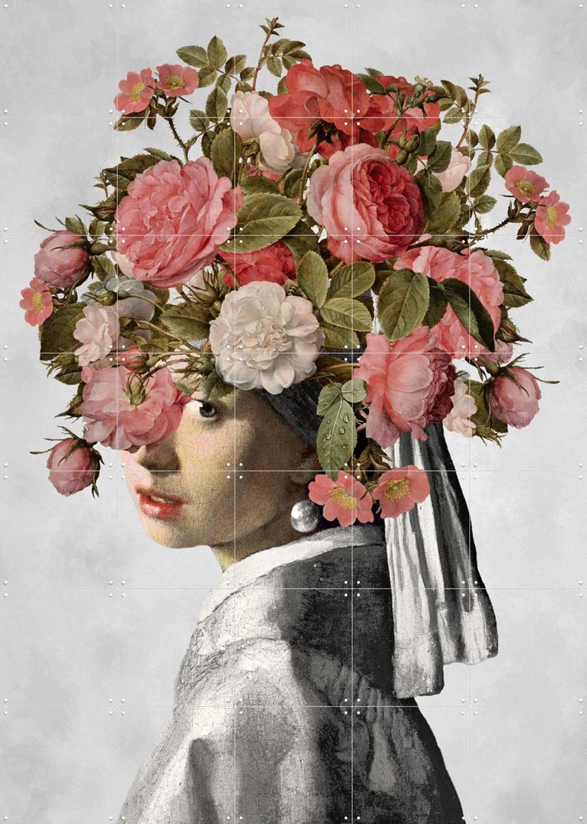 IXXI Meisje met de Parel - The Jacob van Hulsdonck Edition, Marja van den Hurk - 100 x 140 cm - Gratis ophangtool - Grote wanddecoratie en posters -