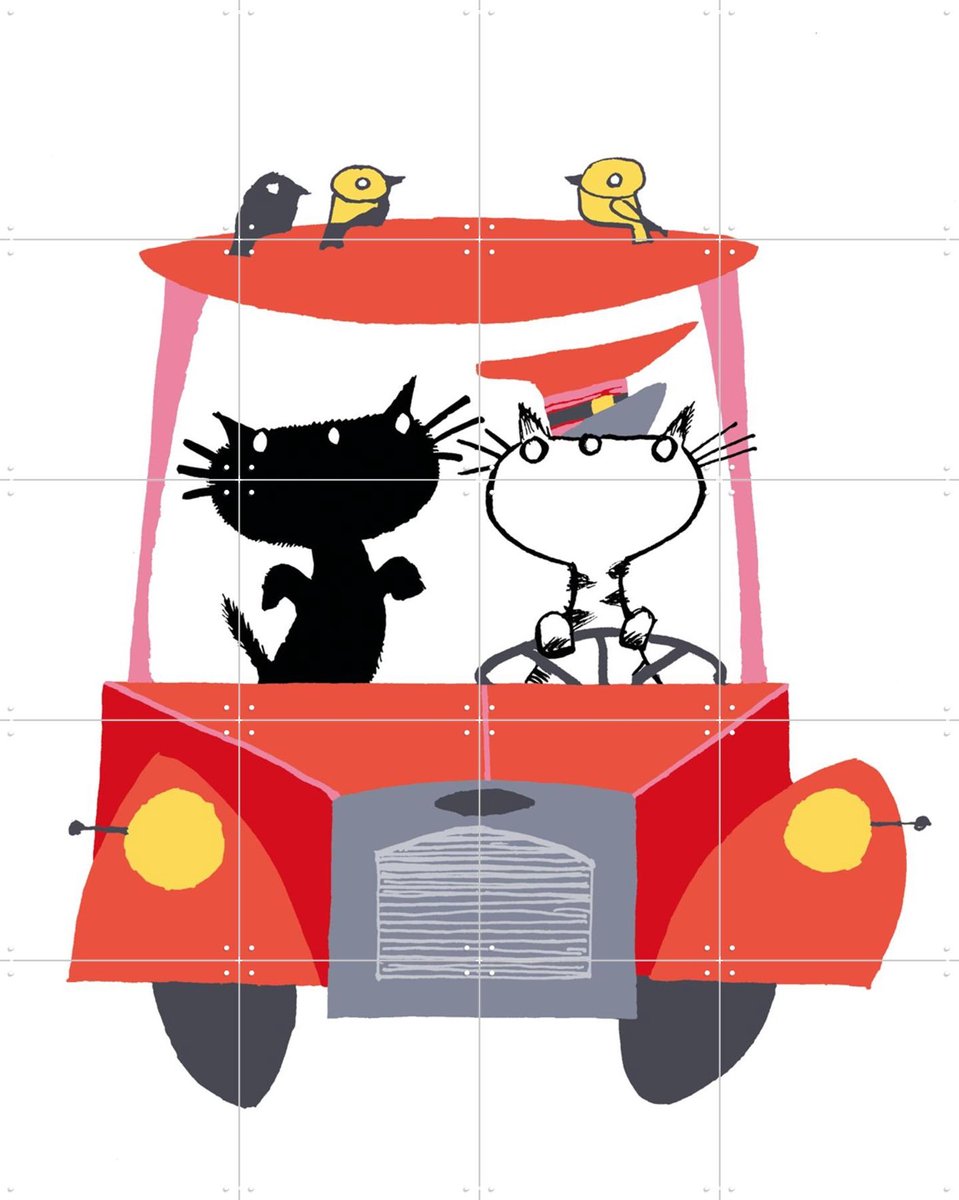 IXXI Pim & Pom 4, Fiep Westendorp - 80 x 100 cm - Gratis ophangtool - Grote wanddecoratie en posters - Cartoonesk, Speels, Kleurrijk, Illustraties
