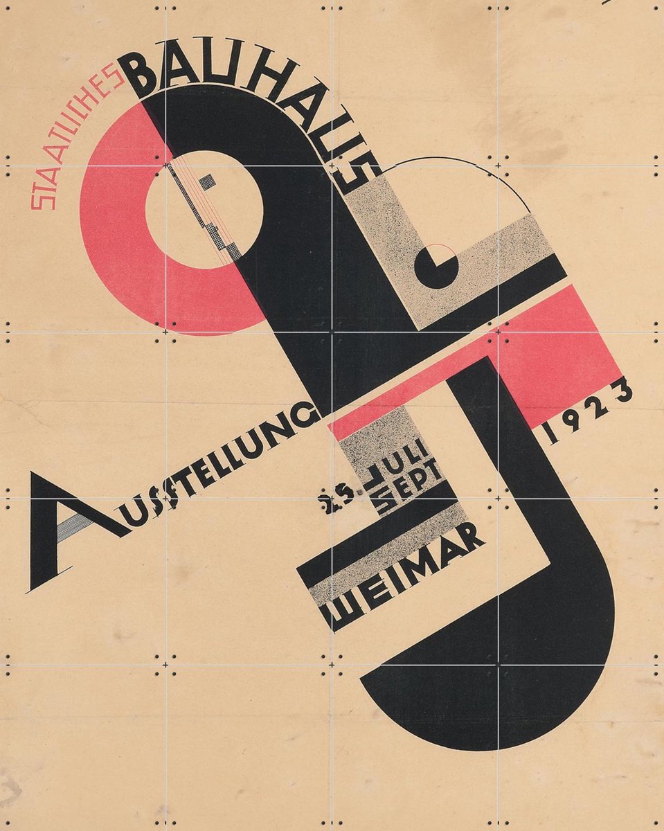 IXXI Bauhaus exhibition 1923, Bridgeman Images - 80 x 100 cm - Gratis ophangtool - Grote wanddecoratie en posters - Vintage, Geometrische Kunst