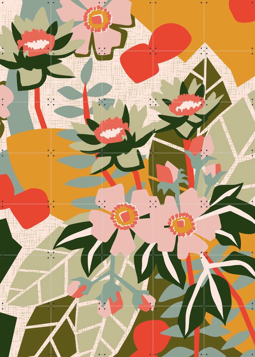 IXXI Getting me down, Megan Gallagher - 100 x 140 cm - Gratis ophangtool - Grote wanddecoratie en posters - Illustraties, Kleurrijk, Speels, Digitale