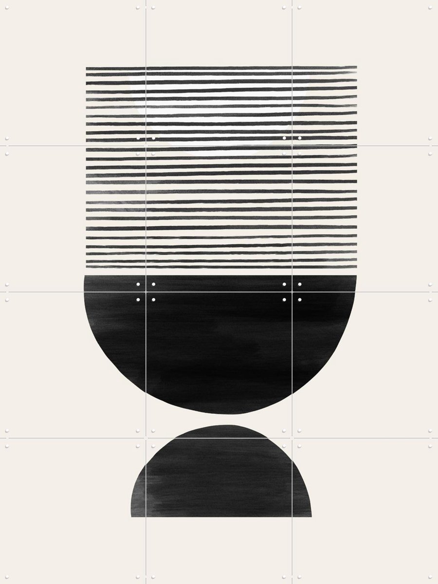 IXXI Modern Mid Century, Bohomadic Studio - 60 x 80 cm - Gratis ophangtool - Grote wanddecoratie en posters - Geometrische Kunst, Minimalisme
