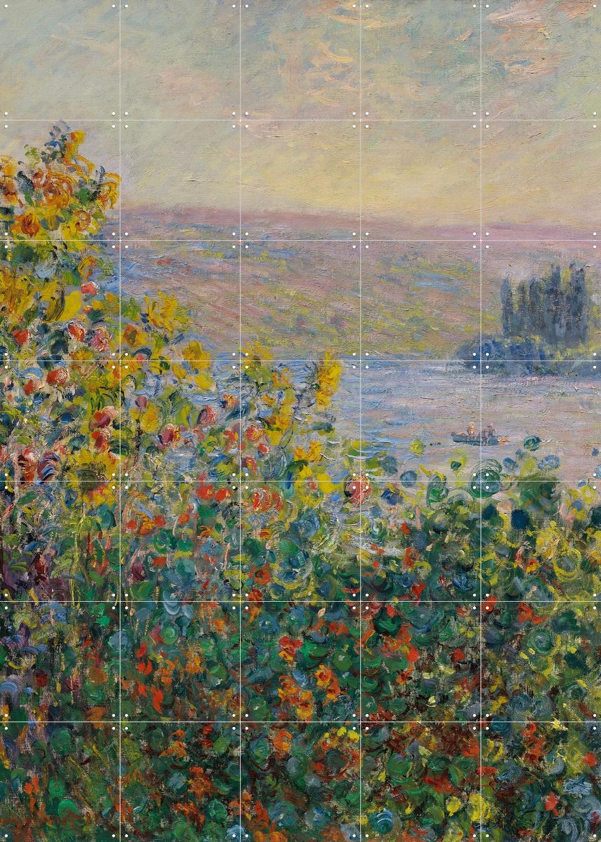 IXXI Flower Beds at Vétheuil, Claude Monet & Museum of Fine Arts Boston - 100 x 140 cm - Gratis ophangtool - Grote wanddecoratie en posters -