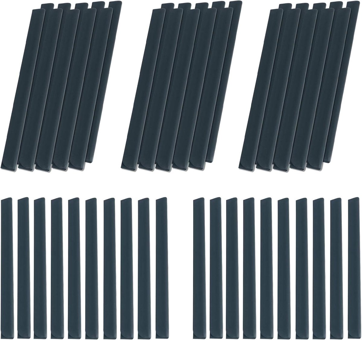 Aufun PVC klemrails voor zichtbeschermingsstroken - 50 stuks - Universele PVC bevestigingsclips - Antraciet