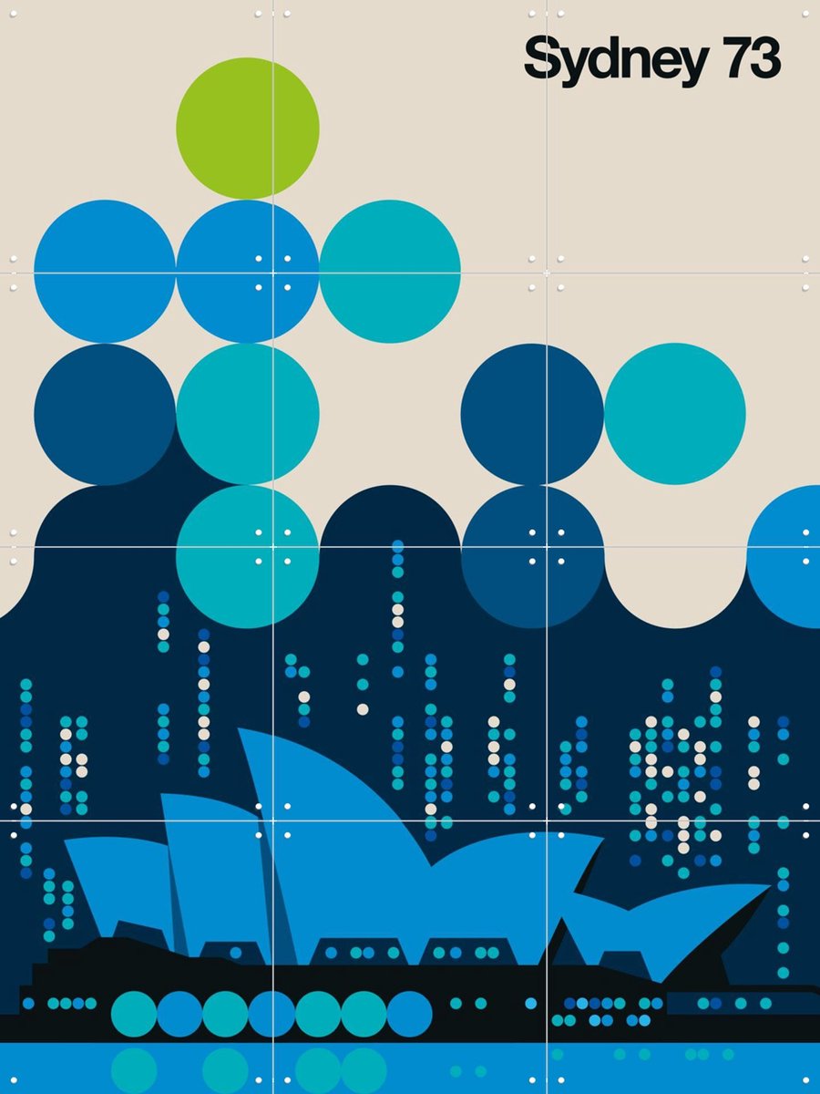 IXXI Sydney 73, Bo Lundberg - 60 x 80 cm - Gratis ophangtool - Grote wanddecoratie en posters - Kleurrijk, Geometrische Kunst, Minimalisme, Mancave