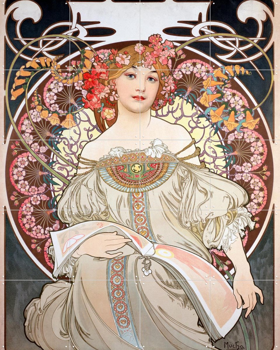 IXXI Calendar Illustration 1896, Bridgeman Images - 80 x 100 cm - Gratis ophangtool - Grote wanddecoratie en posters - Art Nouveau, Vintage