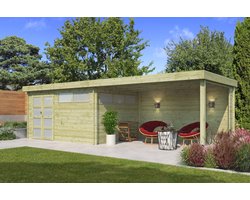 Woodlands Blokhut Modern Overkapping Dakisolatie Geïmpregneerd 815 x 295 cm