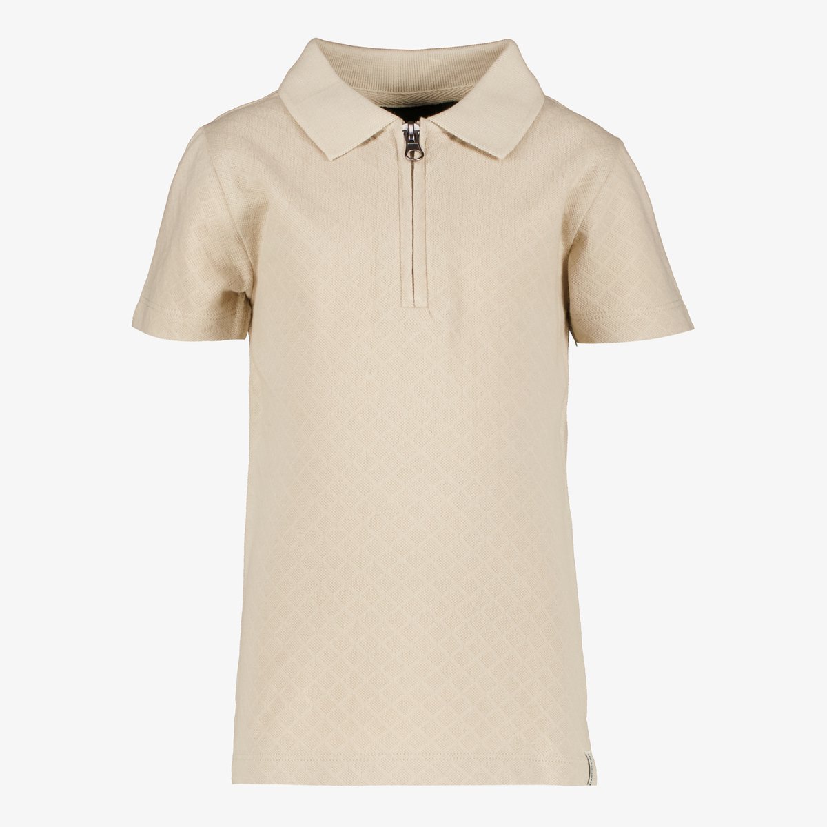 Unsigned jongens polo met rits beige - Maat 122/128