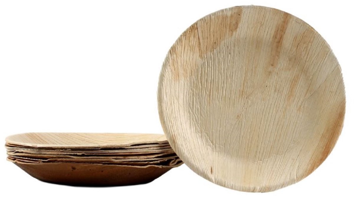 10x ronde borden van palmblad maat 25 cm