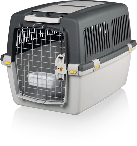 Kleine Dieren Box Kerbl Gulliver Transportbox Voor Katten & Kleine Dieren – Met Stevige Metalen Deur En Handige Gordelbevestiging Voor In De Auto – Lichtgrijs/donkergrijs Kleine Dieren Box Kerbl Gulliver Transportbox Voor Katten & Kleine Dieren – Met Stevige Metalen Deur En Handige Gordelbevestiging Voor In De Auto – Lichtgrijs/donkergrijs