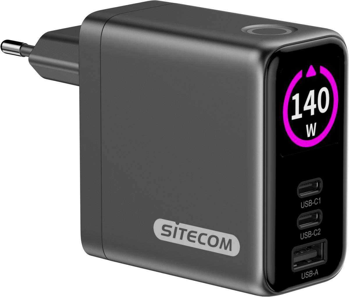 Sitecom 140W GaN Oplader met led scherm