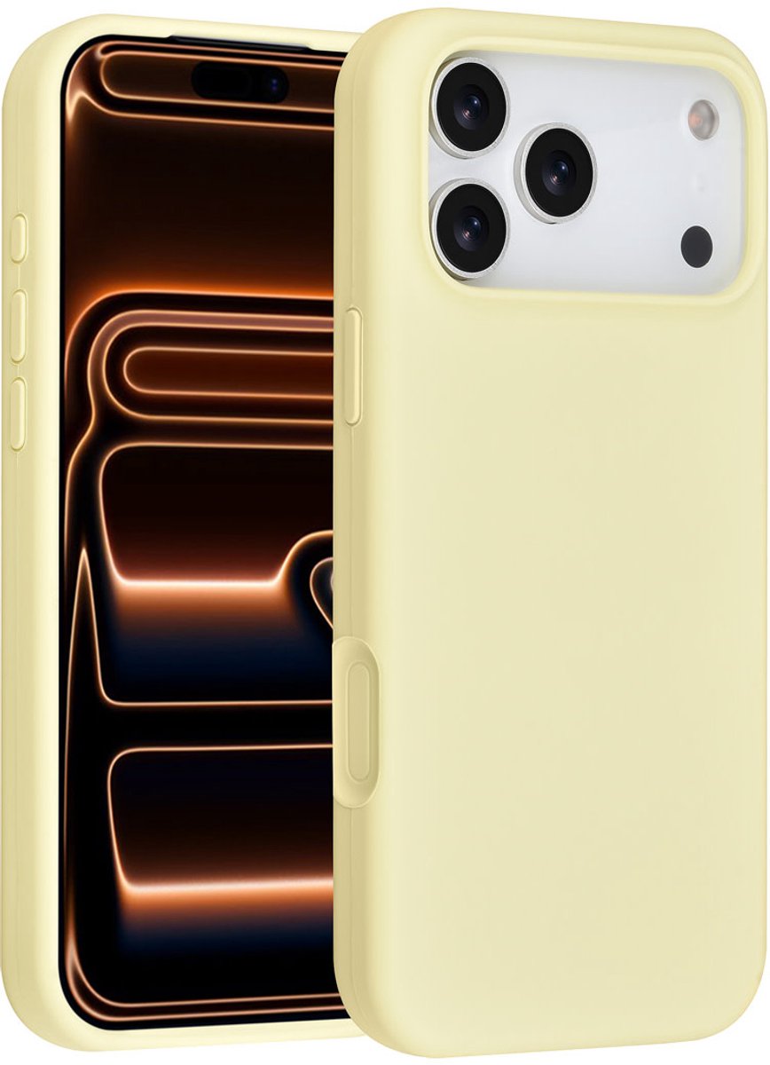 TUNIQ telefoonhoesje voor Apple iPhone 17 Pro Max - Siliconen backcover - Geel