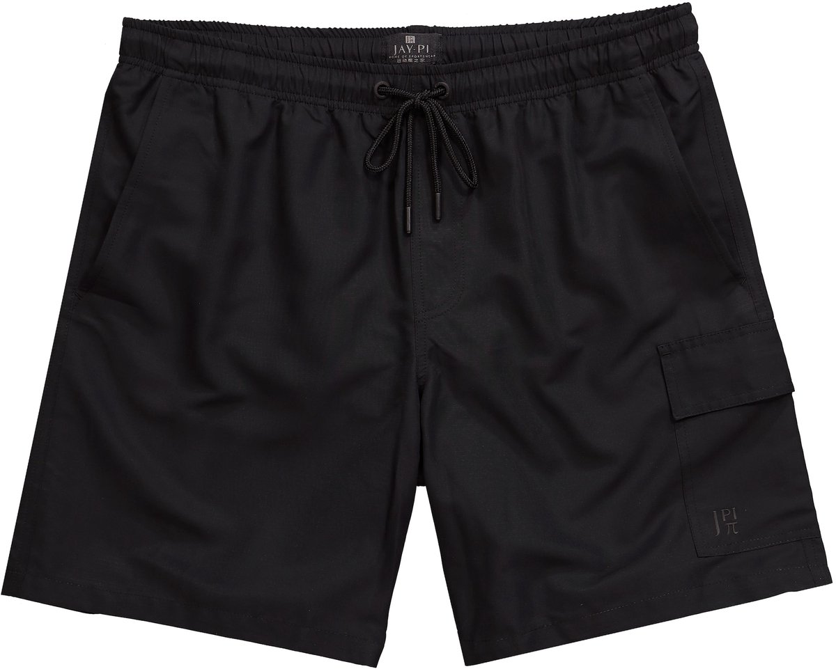 JAY-PI - Heren - Zwemshorts beachwear elastische band cargozak - Zwart - Maat 5XL