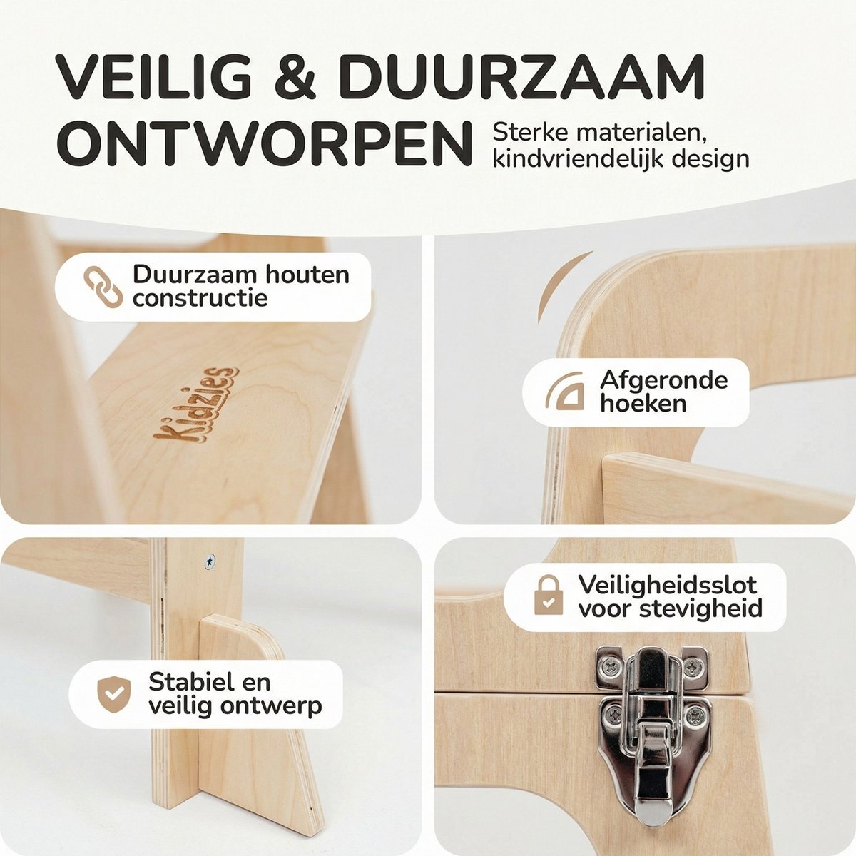 Kidzies Leertoren - Keukenhulp - 3 in 1 - Opvouwbaar - Kindertoren - Kindertrap - Glijbaan - Speeltafel - Montessori leertoren — afbeelding 5