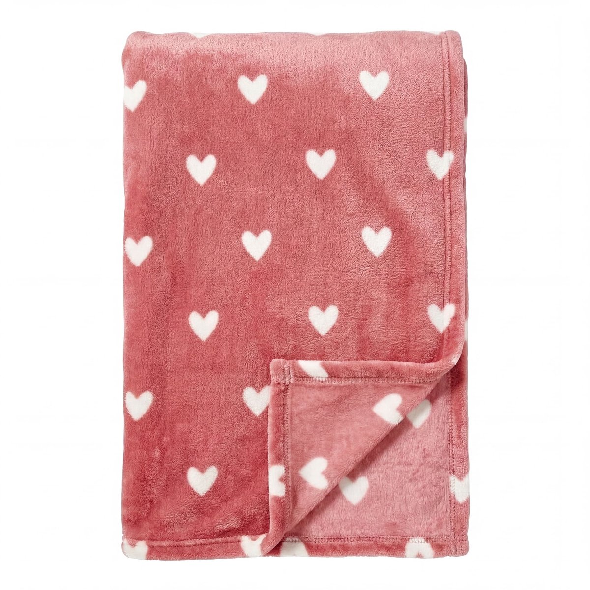 Textino HARTJES - plaid 140x180 cm - met hartjes - Mauveglow - roze