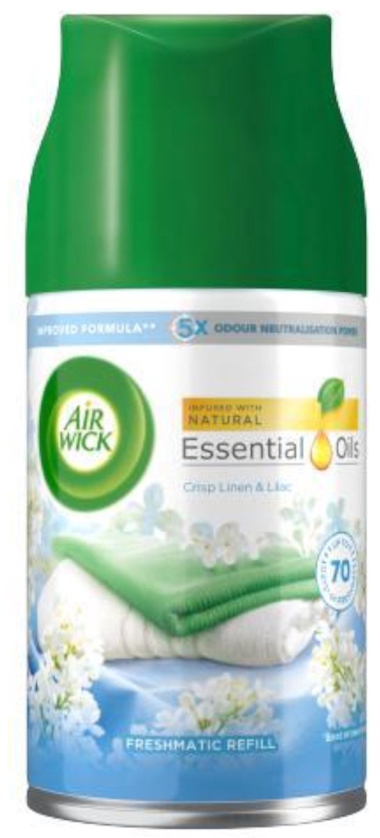 4x Airwick Freshmatic navulling 250ml Crisp Linen & Lilac