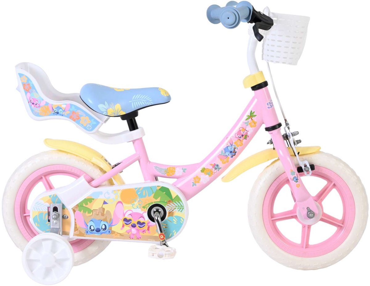 Disney Stitch Kinderfiets - Meisjes - Mag Wheels - 12 inch - Roze