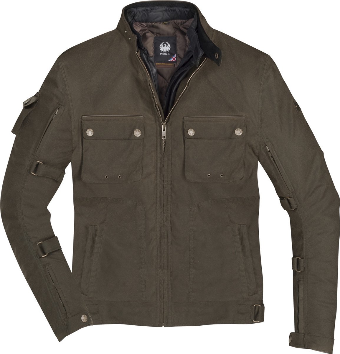 Merlin Nomad D3O Explorer Olijfgroen Textiele Motorjas - Jas