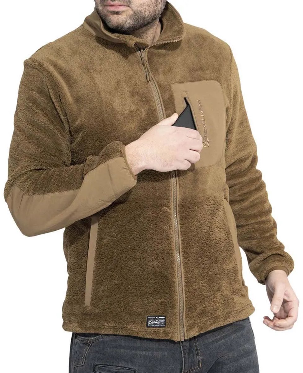 Pentagon Grizzly Fleece Met Volledige Rits Man Coyote