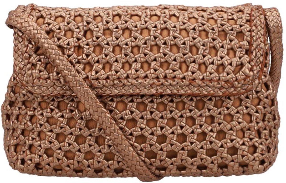 Allan K Caroline Hexa Crossbodytas Medium Dames - Leer - Brons