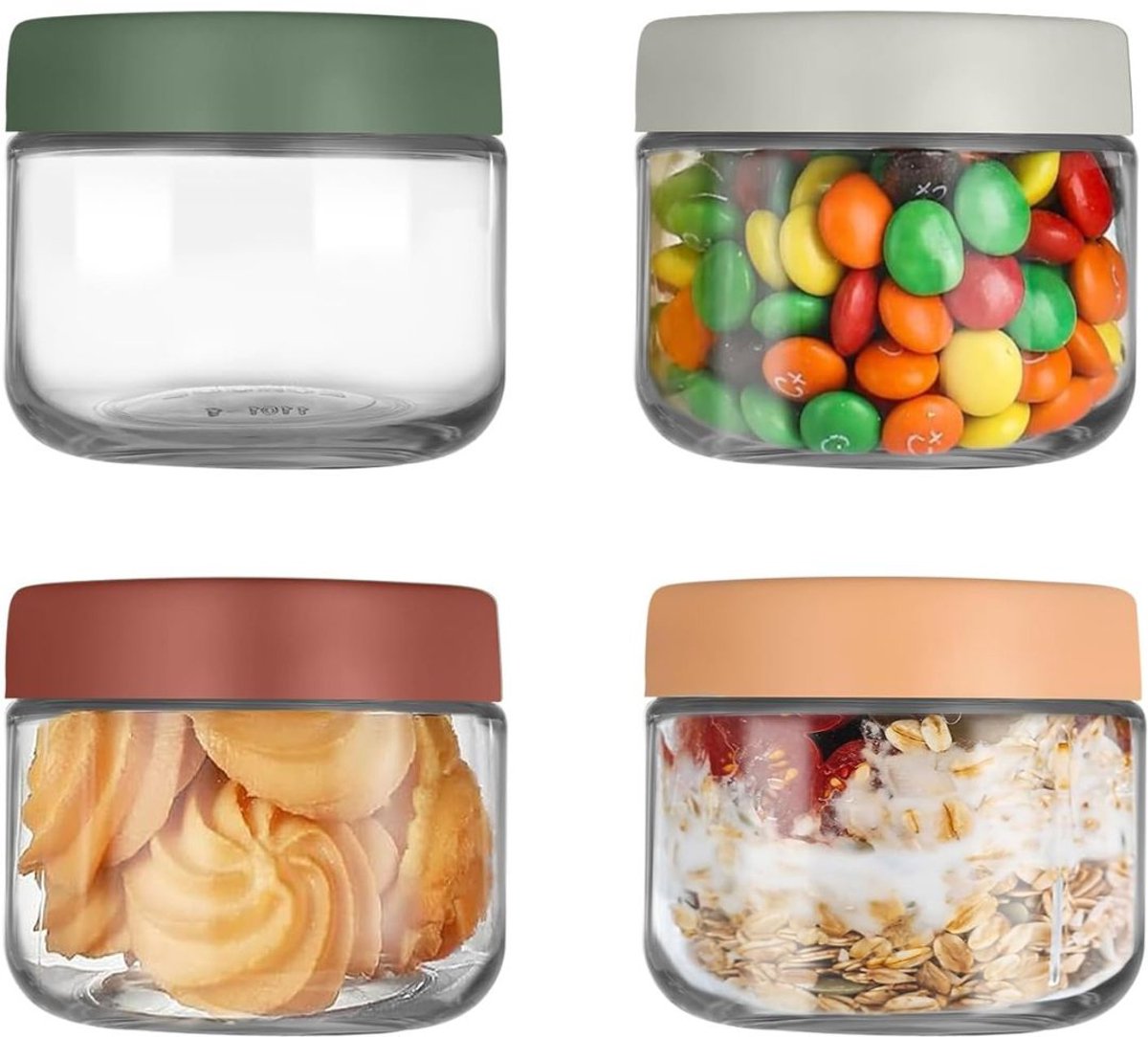Overnight Oats Potjes - Mason Jar - Meusli Beker met Deksel