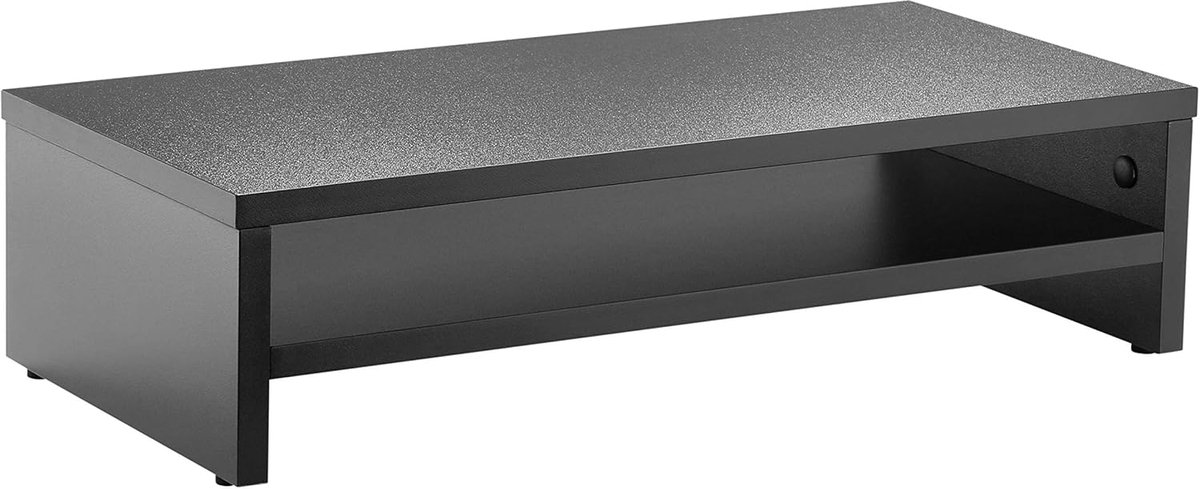 Famanu – Monitorstandaard - 54 x 26 x 14 cm - bureauverhoger voor PC scherm - zwart - ontwerp - geschikt voor laptops - monitoren en werkstations - stevig en stabiel