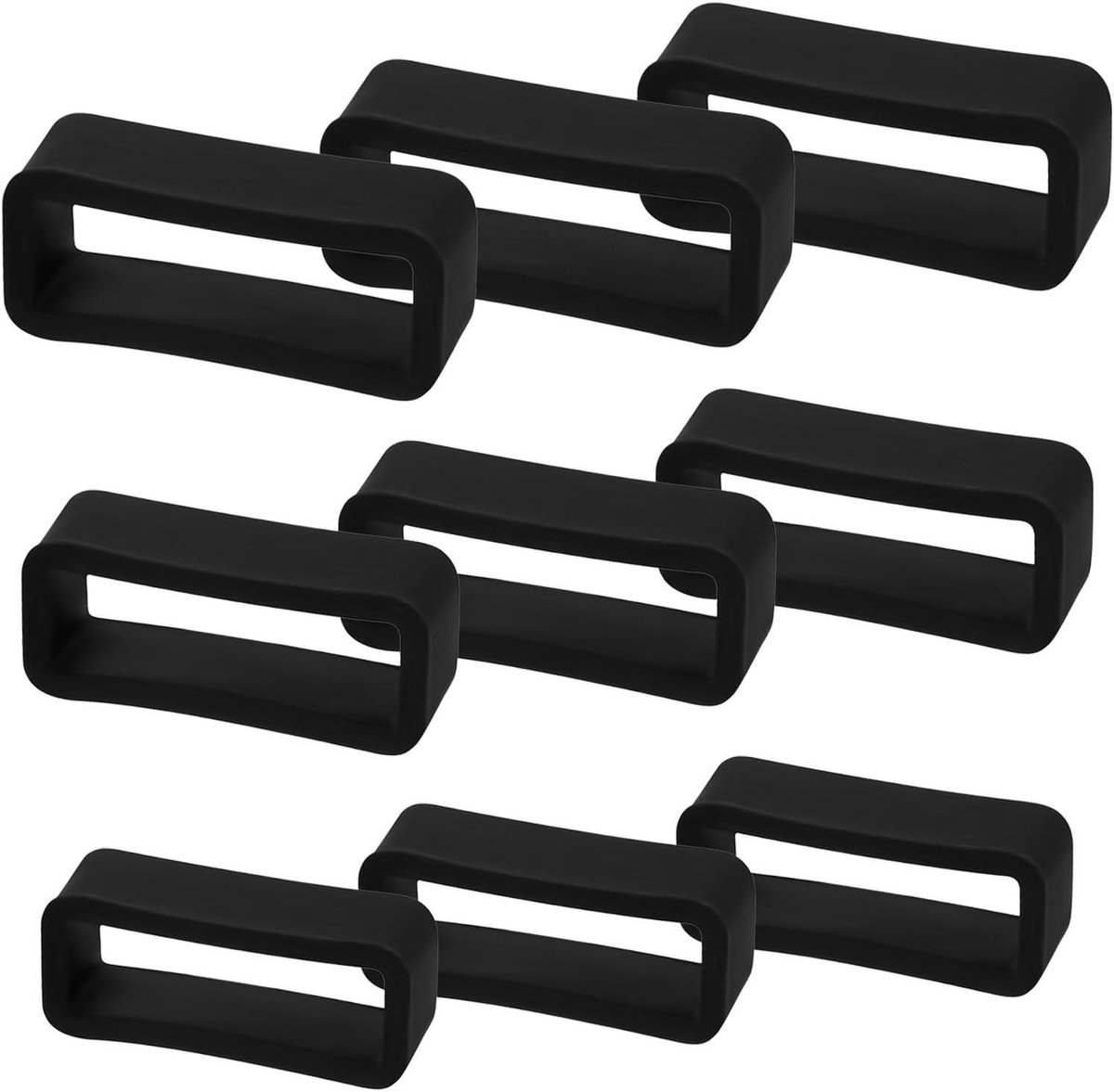 Allecto - Bandlus voor horlogeband - Siliconen - Elastisch - Vervangende onderdelen - Slimme sporthorloges - Bandbevestigingen - Horlogebandhouders - 18-20-22mm - Zwart