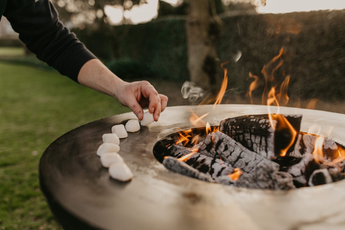 BonFeu BonBiza Vasque à feu 80 cm - Avec plancha et grille de cuisson - Noir