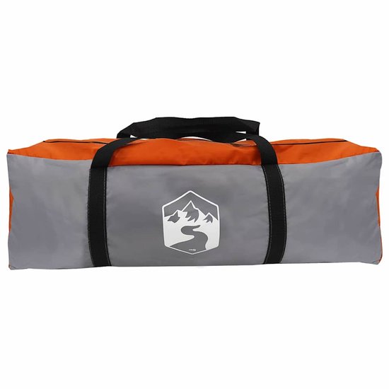 vidaXL - Cabin - Tent - 3-Person - met - dak - Grijs - en - Oranje - 320 - x - 320 - x - 203 - cm van Merkloos — afbeelding 5