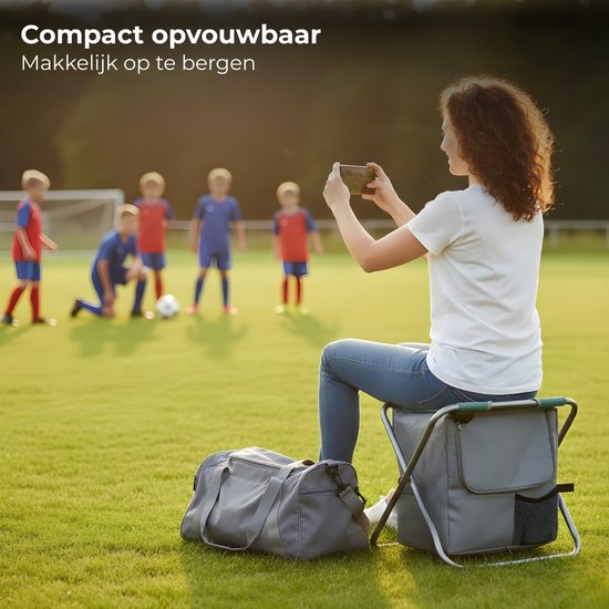 Lomera Vouwkruk met Koeltas - Vouwkruk met Koelbox - Vouwkrukje met Koeltas - Visstoel met Koeltas - Vissersstoel met Koeltas - Viskrukje met Koeltas - Campingkruk met Koeltas - Camping Krukje met Koeltas van Lomera — afbeelding 3