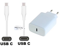 OneOne 20W snellader + 0,2m Sterke USB C naar C kabel. PD lader. Oplader adapter past op Kobo (Rakuten) eReader Elipsa, Elipsa 2E, Sage, Libra 2, Libra Colour, Clara 2E, Clara Colour, Clara BW - Kindle (Amazon) Scribe