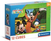 Clementoni Cubi 12 Mickey Mouse Club House - Disney Blokkenpuzzel met 6 Afbeeldingen - Kubus Puzzel, Blokken en Blokjes Speelgoed voor Jonge Kinderen