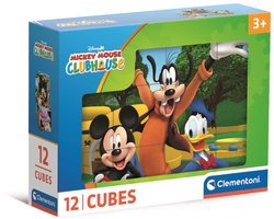 Clementoni Cubi 12 Mickey Mouse Club House - Disney Blokkenpuzzel met 6 Afbeeldingen - Kubus Puzzel, Blokken en Blokjes Speelgoed voor Jonge Kinderen