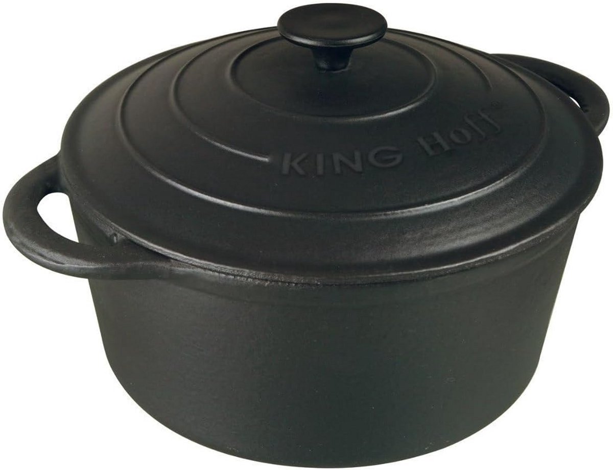 Gietijzeren Braadpan met Deksel 2,4 Liter voor Vlees en Groenten