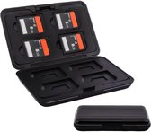 SD Kaart Houder - Geheugenkaart Organizer - 8x2 Kaarten Slots - Doosje - Tasje - Mapje - Zwart
