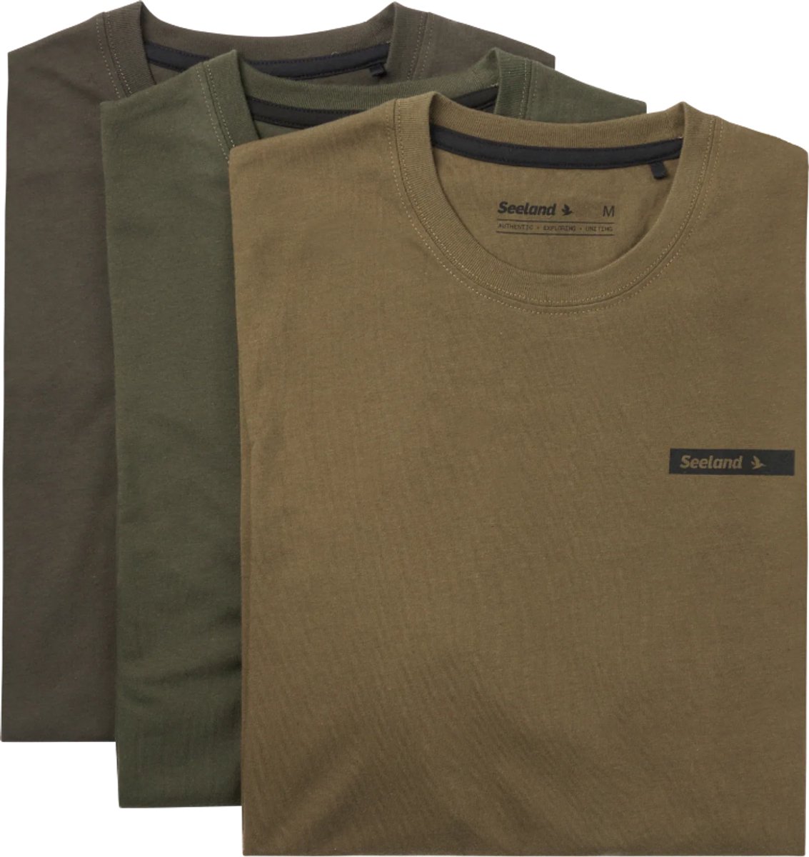 Seeland 3Pack T-shirt Outdoor T-shirts Scandinavische T-shirts Jacht T-shirts Korte mouw T-shirts Cypress