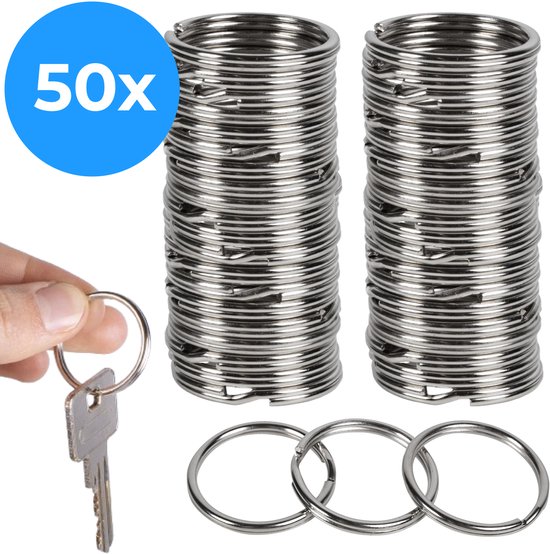 Nuvance Porte-clés - 50 Pièces - 30 mm - RVS - Rings Porte-clés - Porte-clé - Métal
