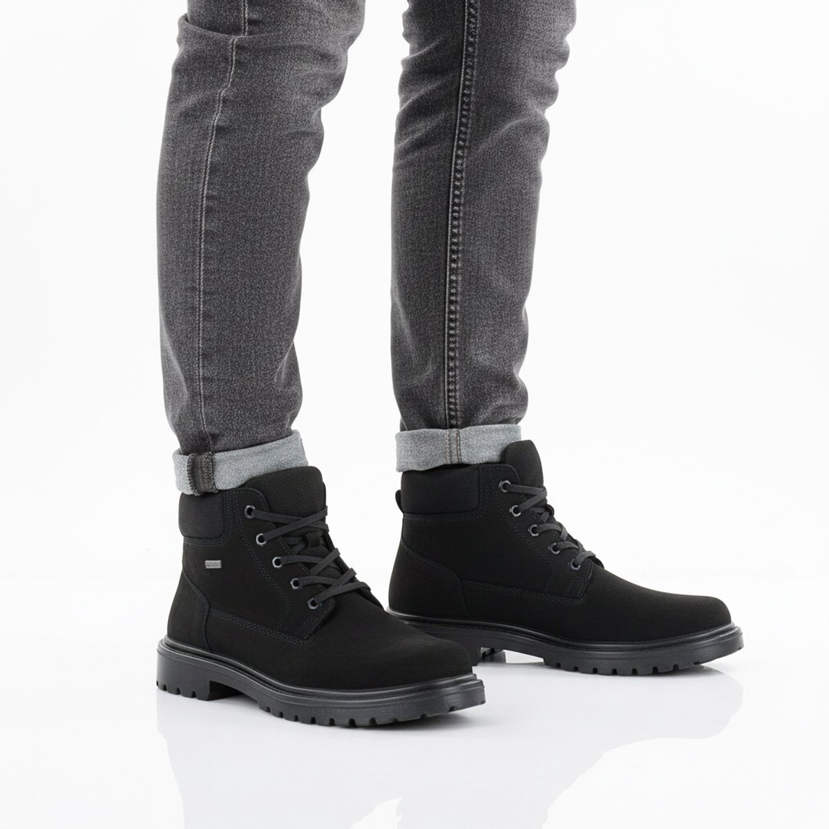 JOMOS Alpina Boots - Heren Laarzen Schoenen - Leer Zwart 456807-476-000 , Maat: EU 49 UK 13.5