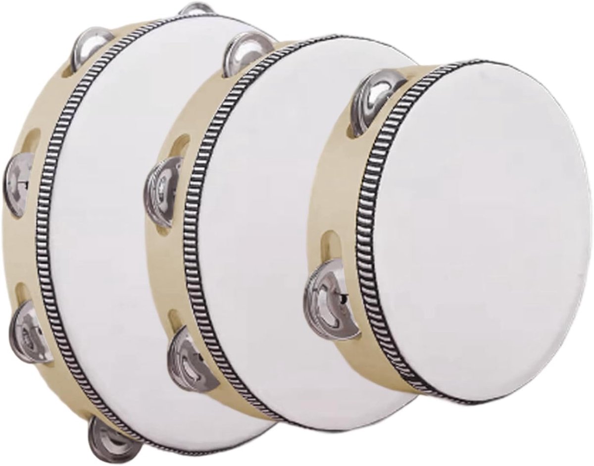 Tamboerijn Set - Hand Trommel - Muziek Maken - Drie Maten - Tot 25cm