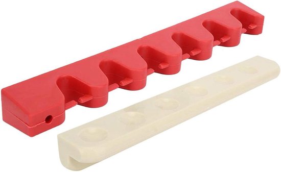 6 Hole Biljartkeu Stand Rack - Rubber Wall Mount Pool Cues Opknoping Beugel - Accessoire voor Scholen, huizen, Clubs . — afbeelding 5