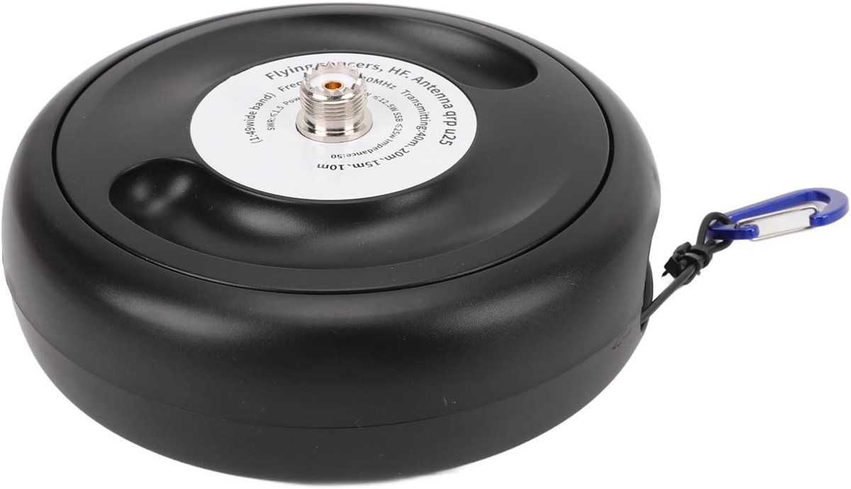 Draagbare Korte Antenne - HF Antenne Balun - Radio Ontvangst - 1-30MHz Frequentiebereik - 17x17x6cm - Zwart