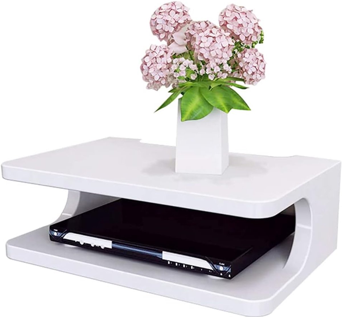Opbergrek - Wandrek Router - Ruimte Organiseren - Drijvende Plank - 30x20x10cm - Wit