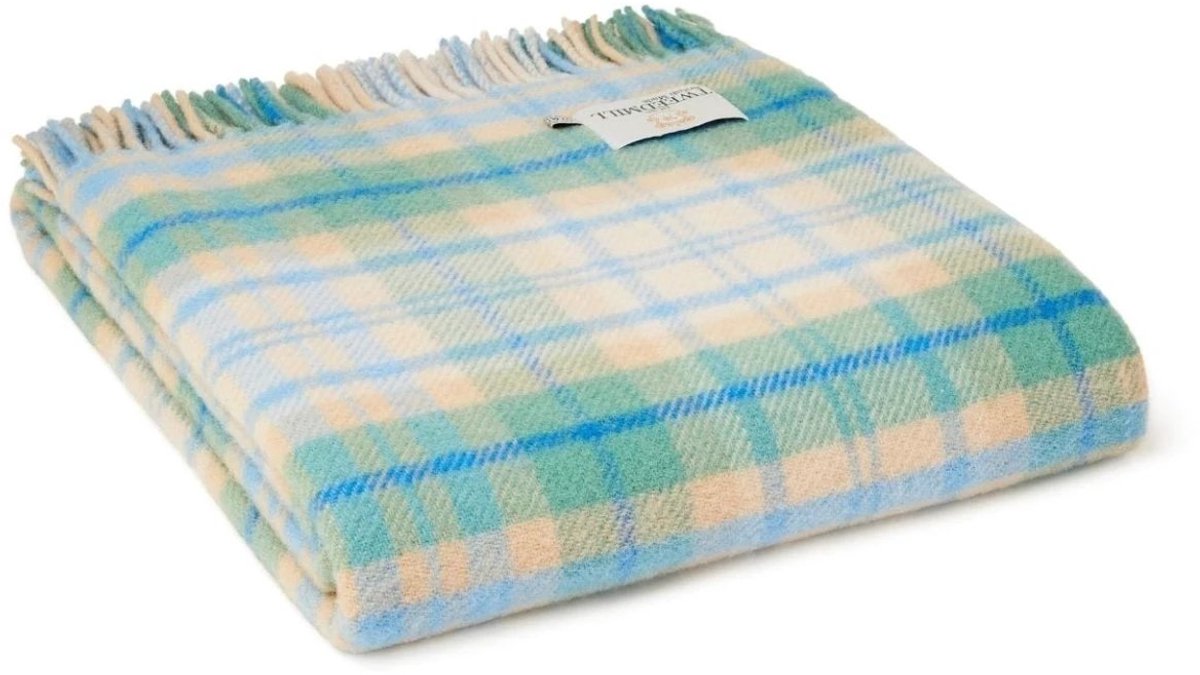 Plaid Tartan Cottage Blauw 150x183 - Nieuw Wol - Tweedmill UK