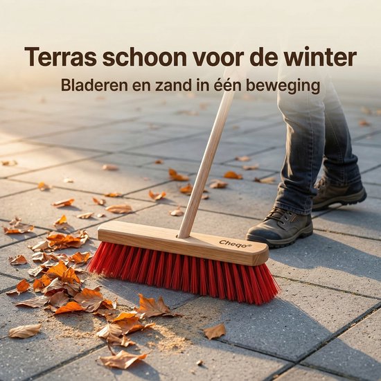 Cheqo® Straatbezem - Buitenbezem - Bezem Buiten - Bezem met Steel - Straatbezem met Steel - Buitenbezem met Steel - Bezem - Tuinbezem - Terrasbezem - Veegbezem - Buitenveger — afbeelding 2