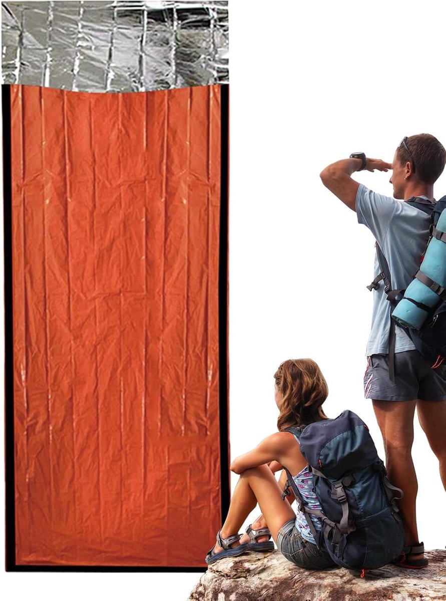 Volwassen Slaapzak - Thermisch Slaapzakje - Outdoor Avonturen - Warmte Reflecterende Voering - 266x91cm - Oranje