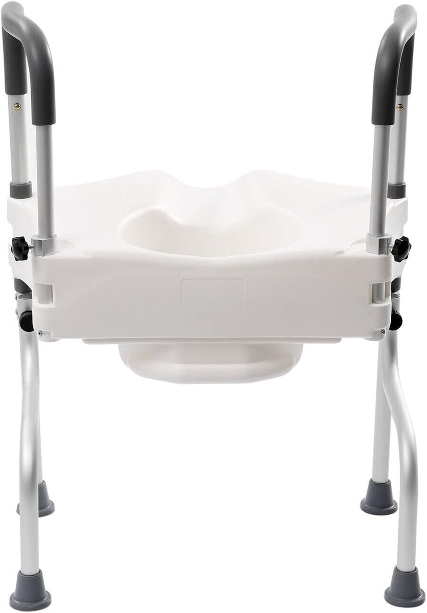 Toiletverhoger - WC opstahulp - Veilig naar toilet - Verstelbare armleuningen - 44-54 cm hoogte - Wit
