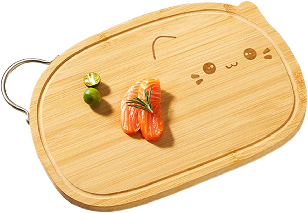 Houten Plank - Keukenplank Serveerplank - Maaltijd Bereiding - Druppelvrije Groef - 37x26x2 cm