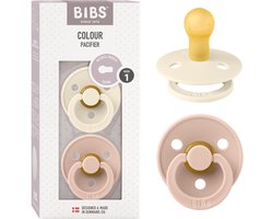 BIBS Colour Fopspeen - 0-6 mnd - 2-pack - Rond - Ivory/Blush