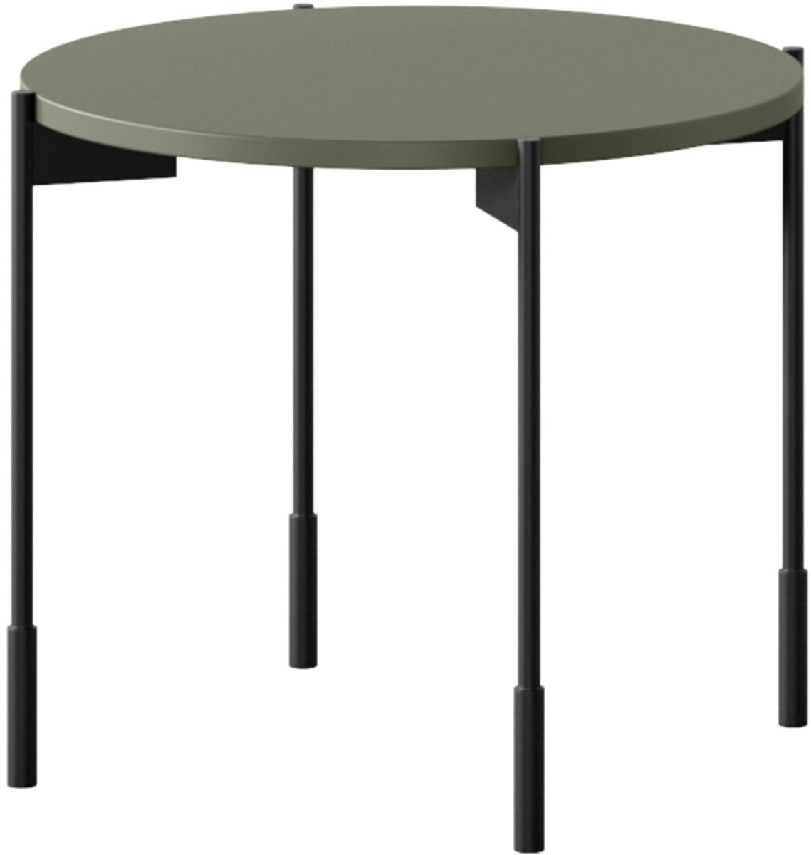 Sonatia Ronde Salontafel 45 cm met Metalen Poten | Kleur: Olijf | Maat: 49x40x49 cm